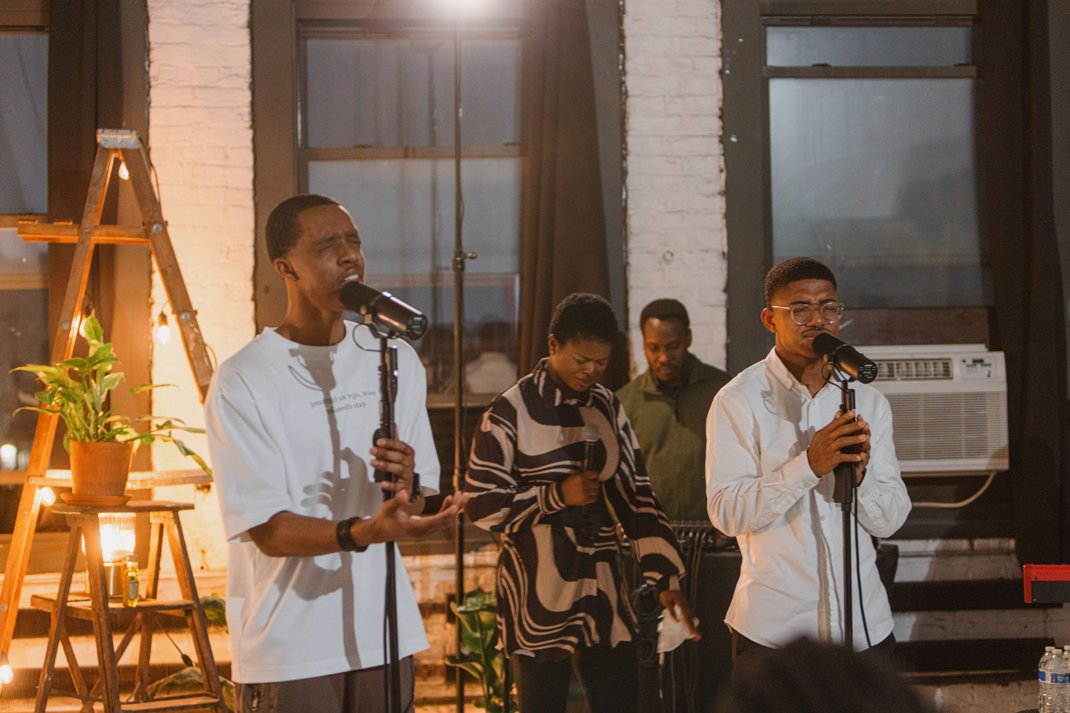 Worship singers leading community