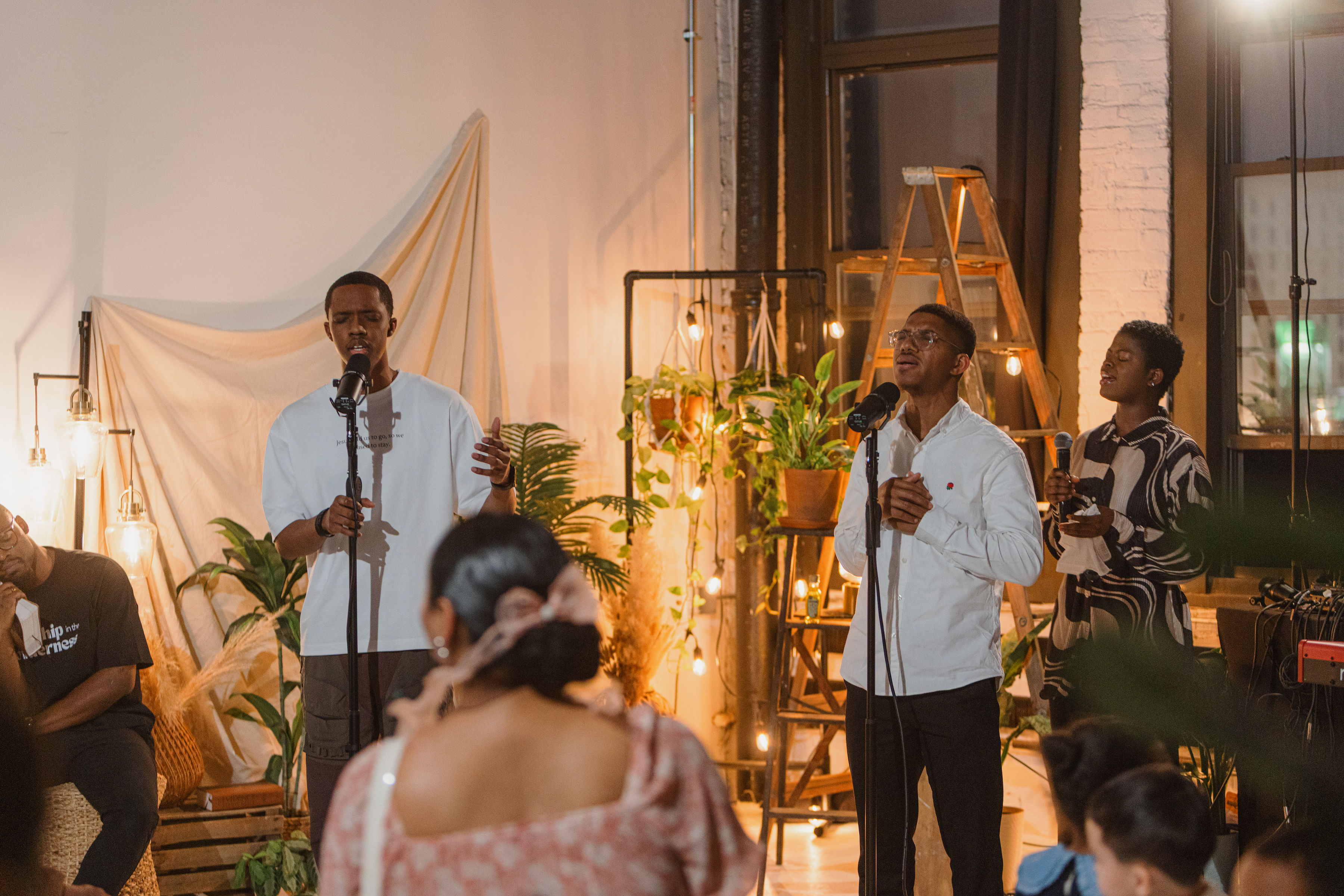 Worship leaders singing